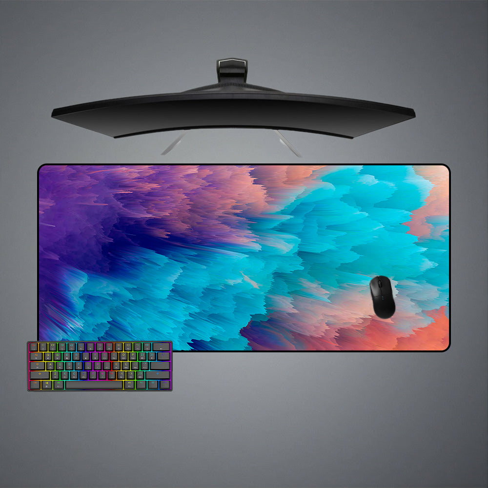 Orange Blue Clouds Design XL Size Mousepad