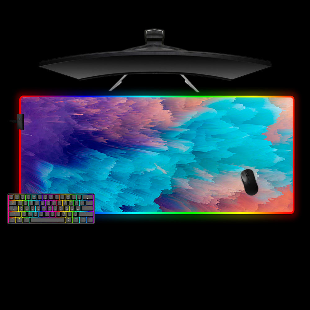 Orange Blue Clouds Design XL Size RGB Mousepad
