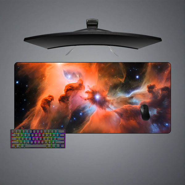 Orange Cloudy Nebula Design XL Size Gaming Mousepad