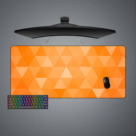 Orange Triangles Design XL Size Gaming Mouse Pad, Computer Desk Mat