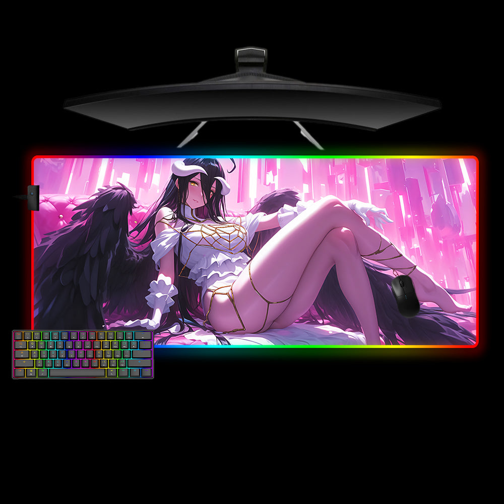 Overlord Albedo Pink Design XXL Size RGB Lit Gaming Mouse Pad