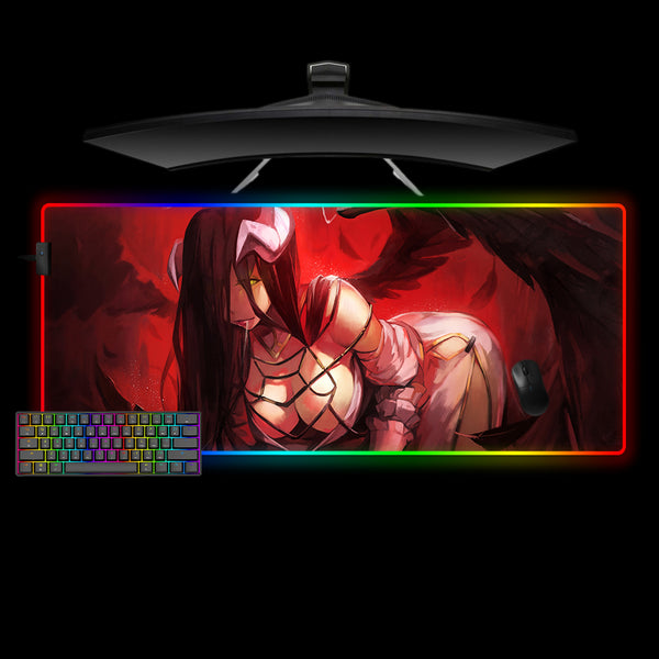Overlord Albedo Red Design XL Size RGB Backlit Gaming Mouse Pad, Computer Desk Mat