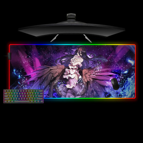 Overlord Albedo Wings Design XL Size RGB Illuminated Gaming Mouse Pad, Computer Desk Mat