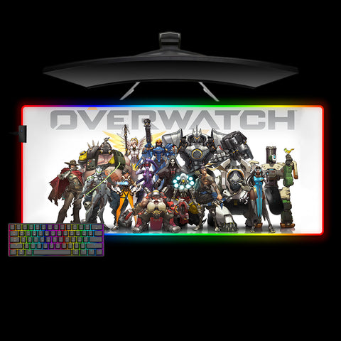 Overwatch Heroes Design XXL Size RGB Lighting Gaming Mouse Pad, Computer Desk Mat