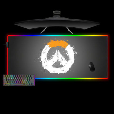 Overwatch Splatter Logo Design XXL Size RGB Illuminated Gaming Mouse Pad
