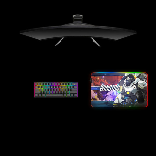 Overwatch Winston Design Medium Size RGB Light Gamer Mouse Pad