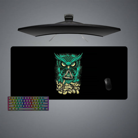 Owl All Seeing Eye Design XL Size Gamer Mouse Pad, Computer Desk Mat