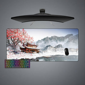 Pagoda Painting Art Design XL Size Gaming Mouse Pad, Computer Desk Mat