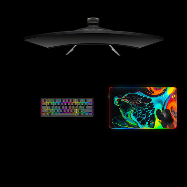 Paint Mix Closeup Design Medium Size RGB Lit Gamer Mouse Pad