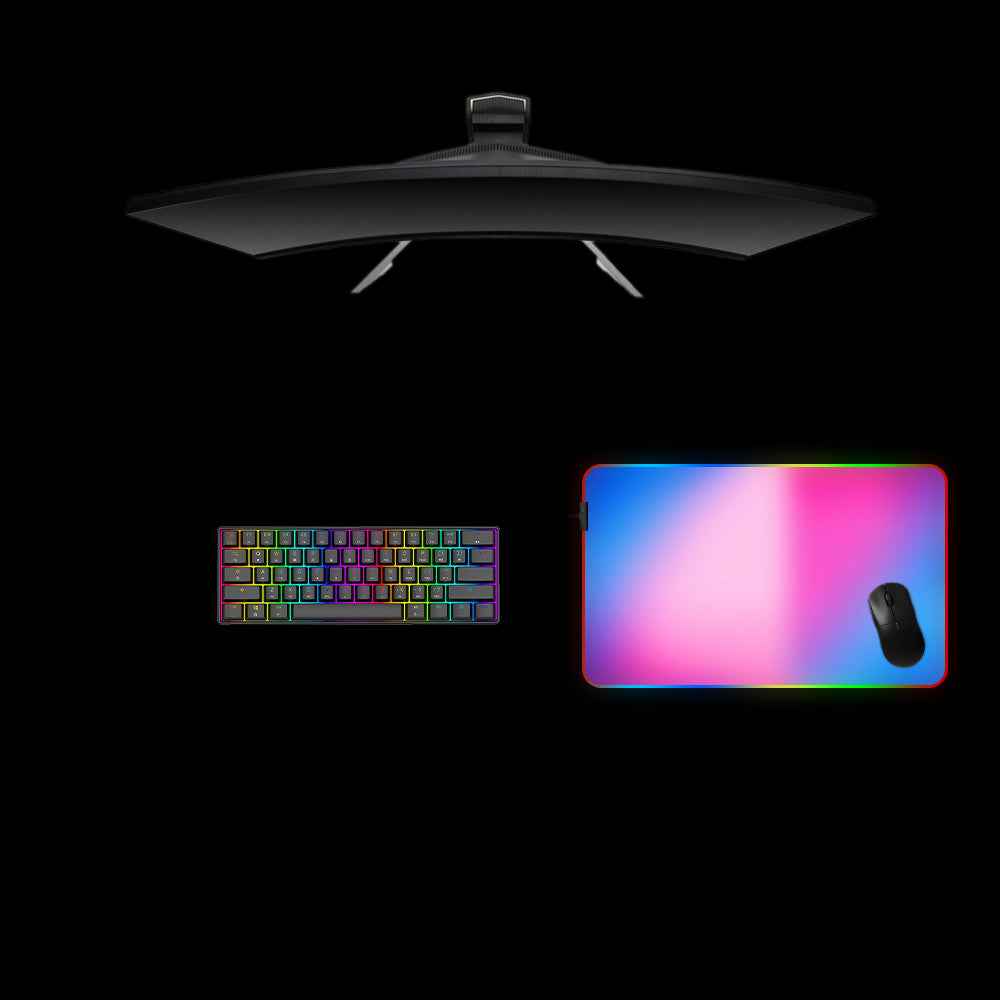 Pink & Blue Gradient Design Medium Size RGB Lights Gaming Mousepad