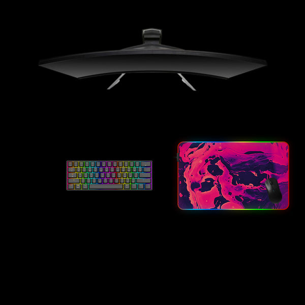 Pink Flow Design Medium Size RGB Lighting Gamer Mouse Pad