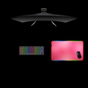 Pink Gradient Color Design Medium Size RGB Backlit Gaming Mouse Pad, Computer Desk Mat