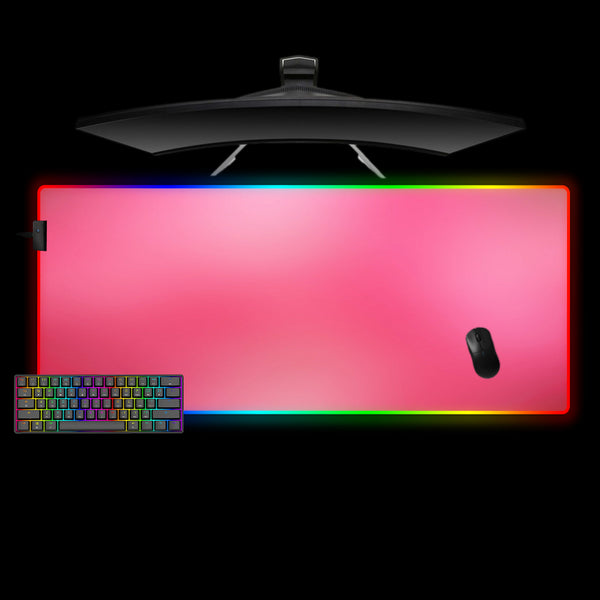 Pink Gradient Color Design XL Size RGB Backlit Gaming Mouse Pad, Computer Desk Mat