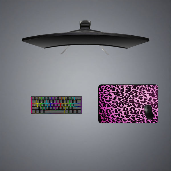 Medium size gaming mousepad with Pink Leopard Pattern printed design