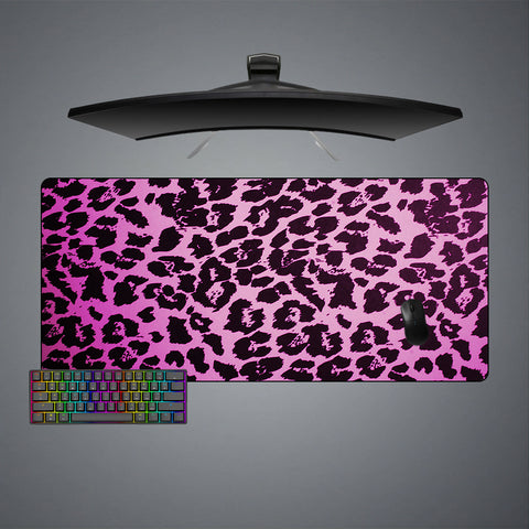 XL size gaming mousepad with Pink Leopard Pattern printed design