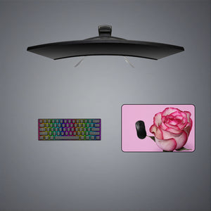 Pink Rose Design Medium Size Gaming Mousepad