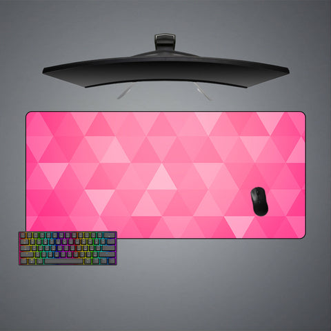 Pink Triangles Design XXL Size Gamer Mouse Pad