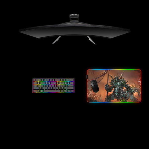 Pit Lord Fantasy Design Medium Size RGB Backlit Gaming Mouse Pad, Computer Desk Mat