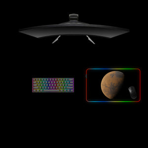 Planet Mars Design Medium Size RGB Lit Gamer Mouse Pad
