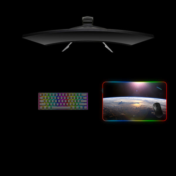 Planet Surface Design Medium Size RGB Light Gaming Mouse Pad