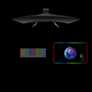 Planets Design Medium Size RGB Backlit Gamer Mouse Pad, Computer Desk Mat