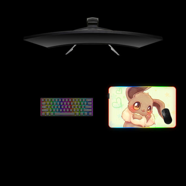 Pokemon Lovely Eevee Design Medium Size RGB Lit Gaming Mouse Pad