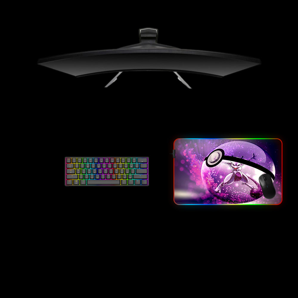 Mewtwo Poke Ball Design M Size RGB Gaming Mouse Pad