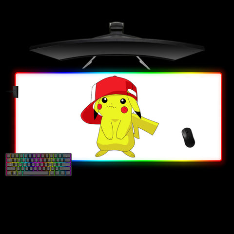 Pikachu Hat Design XXL Size RGB Lights Gaming Mousepad