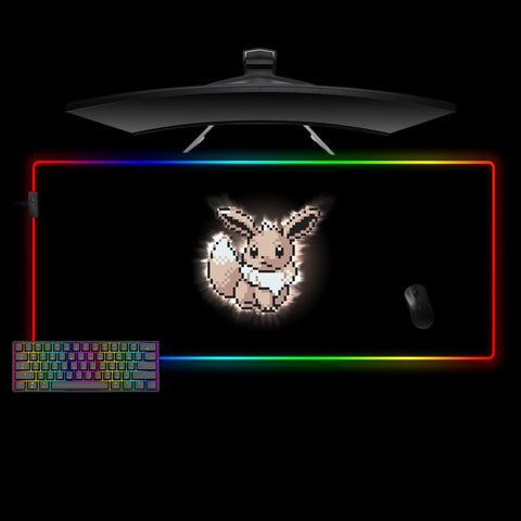 Pokemon Pixel Eevee Design XL Size RGB Lights Gaming Mouse Pad, Computer Desk Mat