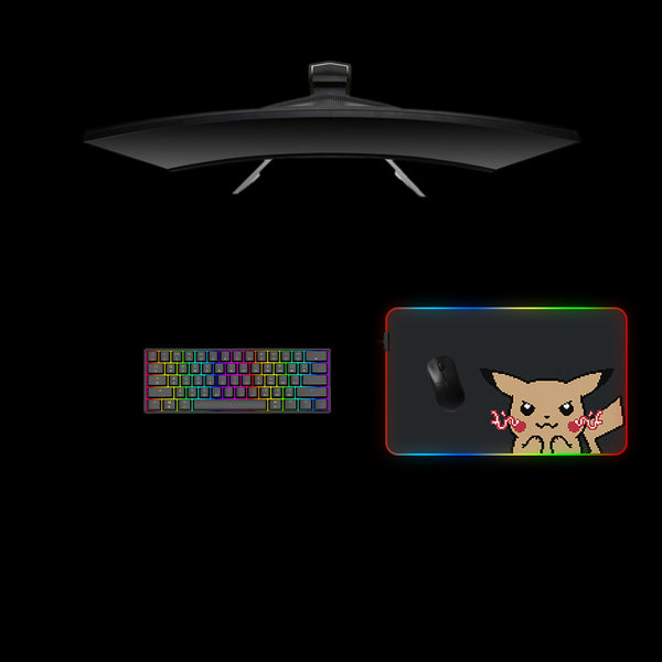 Pixel Pikachu Design Medium Size RGB Light Gaming Mouse Pad