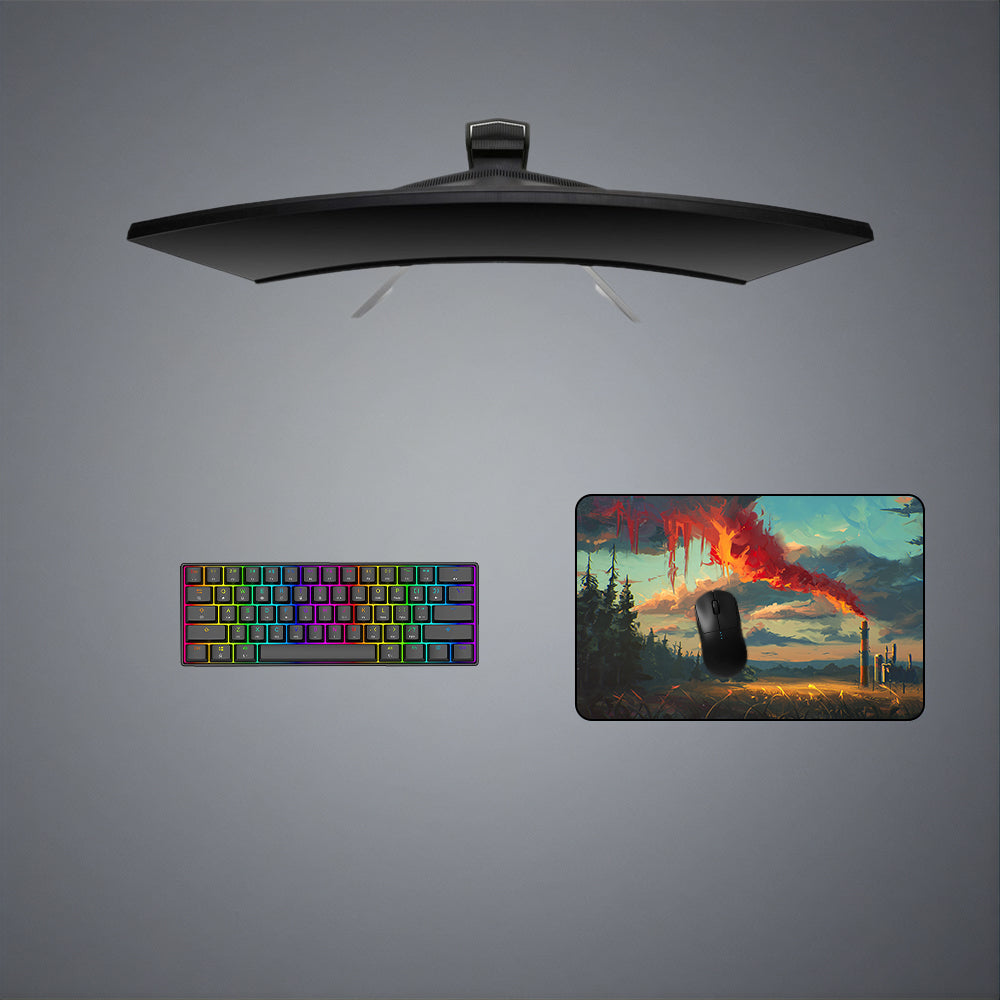 Pollution Painting Design Medium Size Gaming Mouse Pad