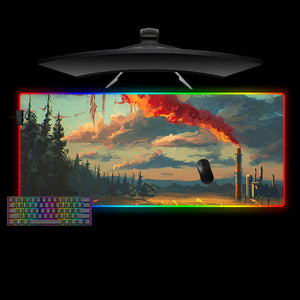 Pollution Painting Design XXL Size RGB Light Gaming Mouse Pad