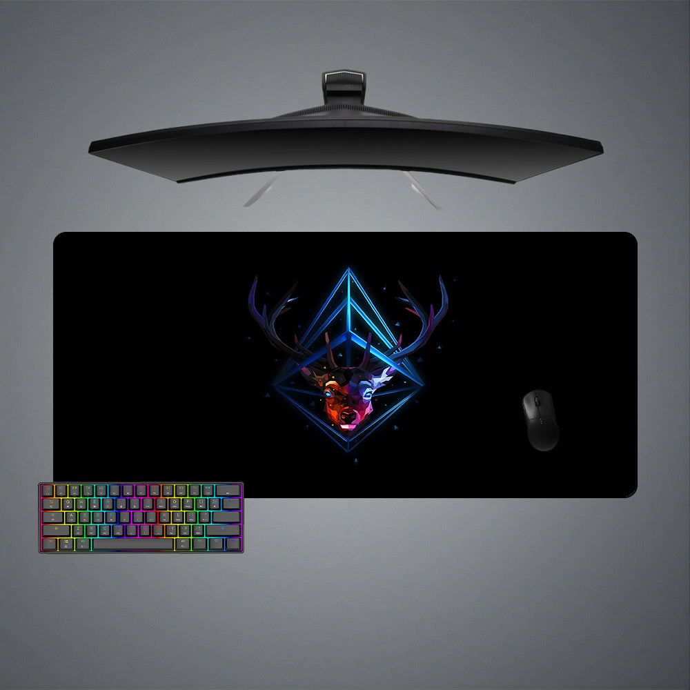 Poly Deer Design XL Size Gaming Mouse Pad, Computer Desk Mat