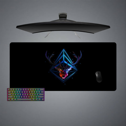 Poly Deer Design XL Size Gaming Mouse Pad, Computer Desk Mat