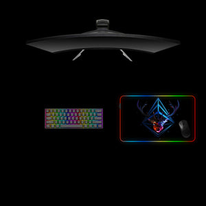 Poly Deer Design Medium Size RGB Light Gaming Mouse Pad, Computer Desk Mat