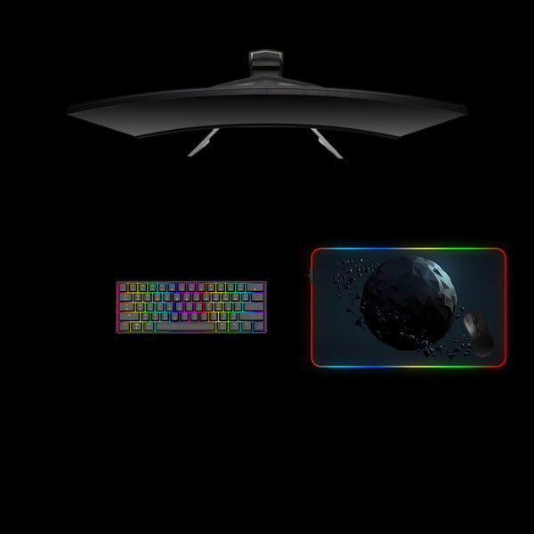 Poly Planet Design Medium Size RGB Backlit Gaming Mouse Pad