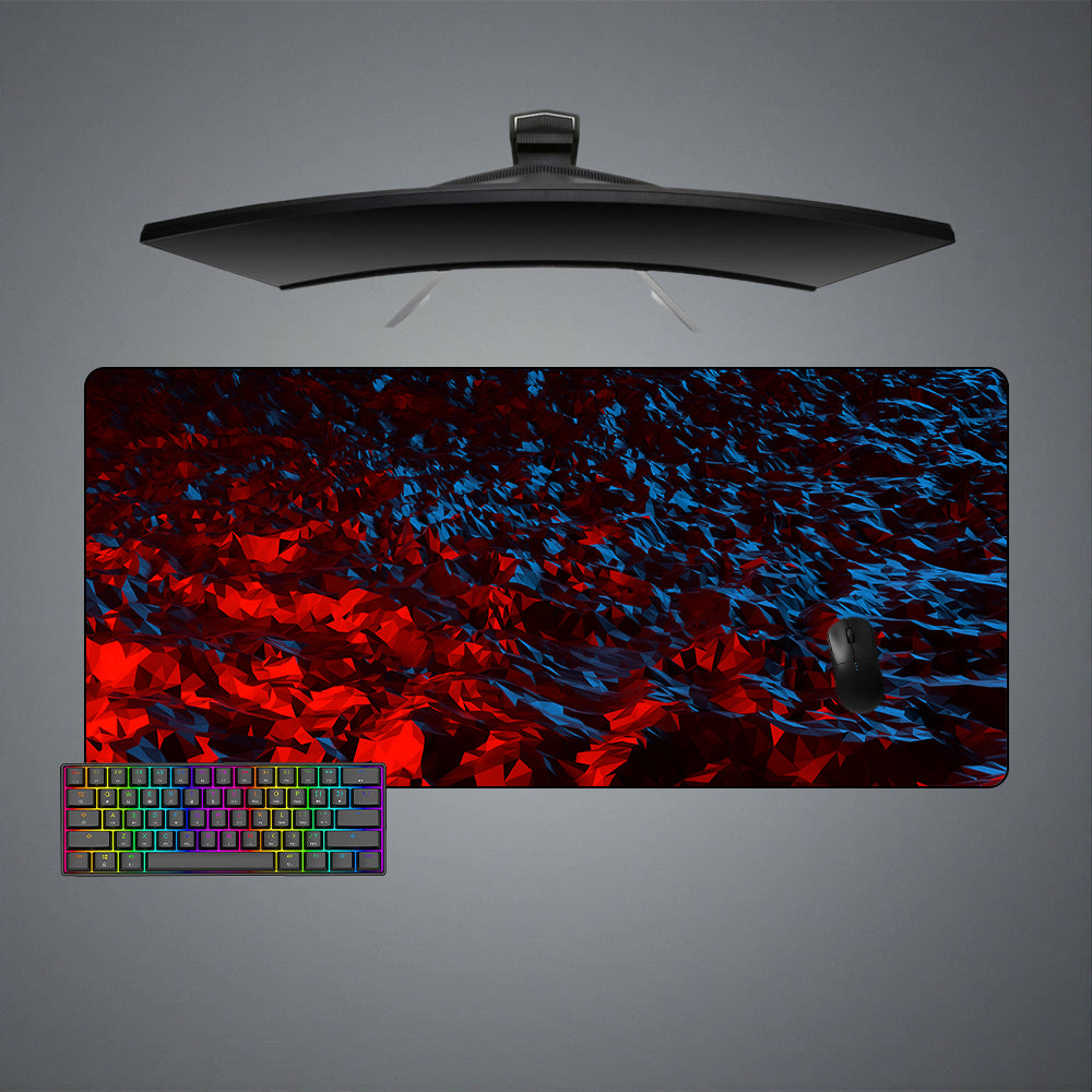 Poly Red & Blue Design XXL Size Gamer Mouse Pad