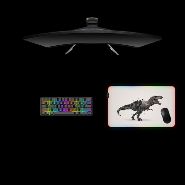 Poly T-Rex Design Medium Size RGB Lights Gaming Mousepad