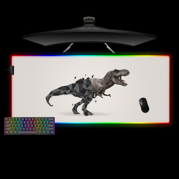 Poly T-Rex Design XXL Size RGB Lights Gaming Mousepad