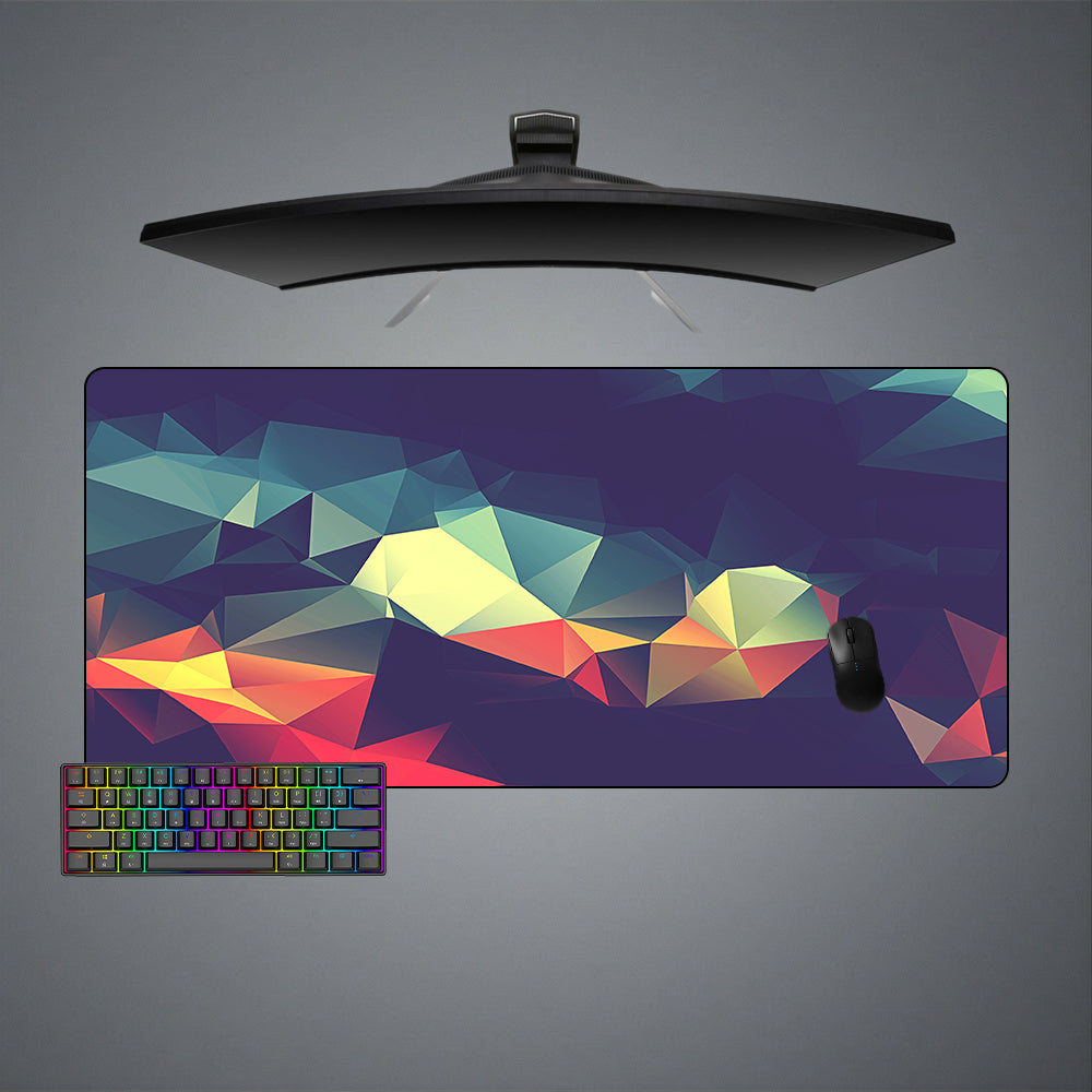 Polygonal Colors Design XL Size Gaming Mouse Pad, Computer Desk Mat