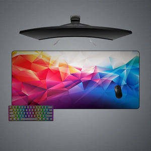 Polygonal Multicolor Design XXL Size Gaming Mouse Pad, Computer Desk Mat