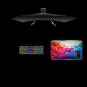 Polygonal Multicolor Design Medium Size RGB Lighting Gaming Mouse Pad, Computer Desk Mat