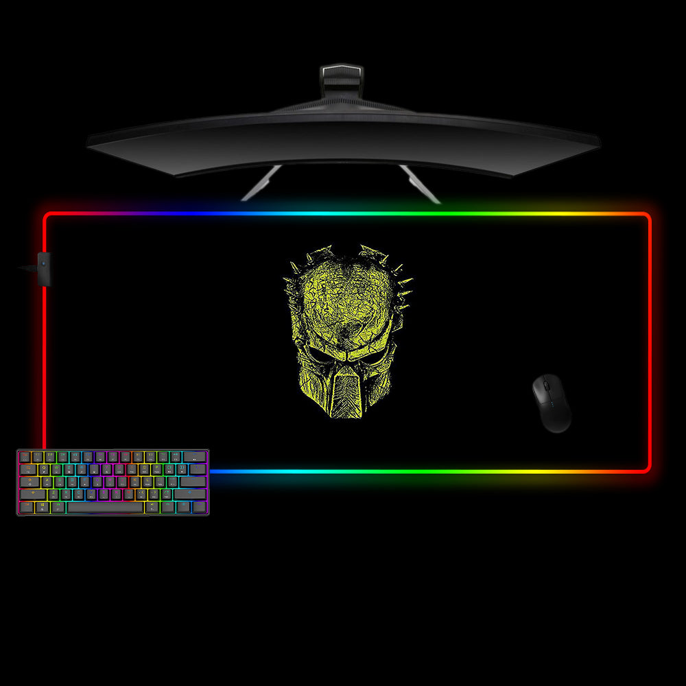 Predator Green Mask Design XXL Size RGB Light Gaming Mouse Pad