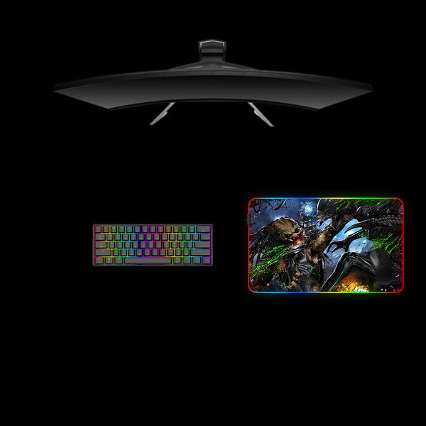 Predator vs. Xenomorph Design Medium Size RGB Light Gaming Mouse Pad