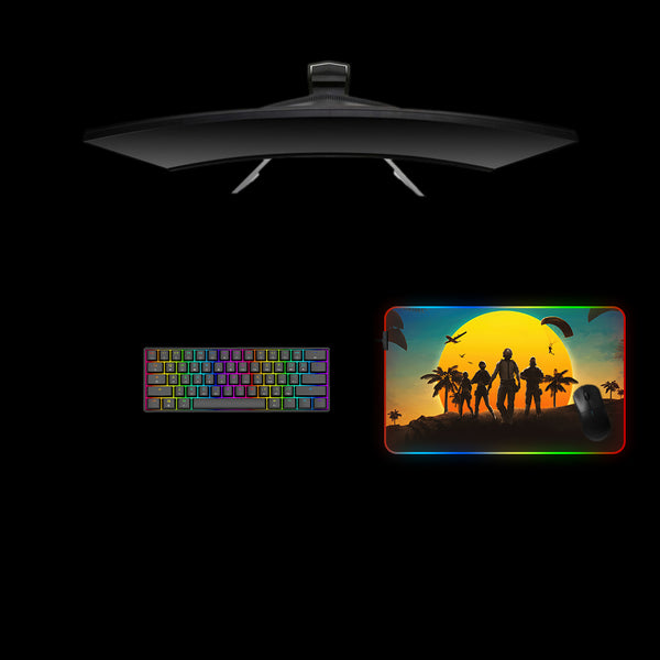 PUBG Sun Design Medium Size RGB Light Gamer Mouse Pad