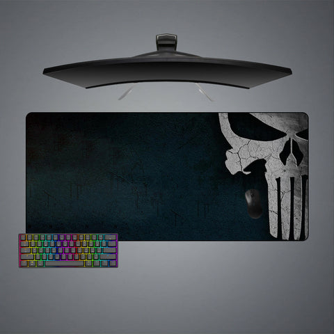 Punisher Skull Right Side Design XL Size Gamer Mouse Pad, Computer Desk Mat