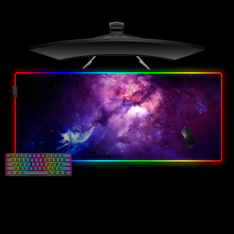 Purple & Blue Galaxy Design XXL Size RGB Lights Gamer Mouse Pad