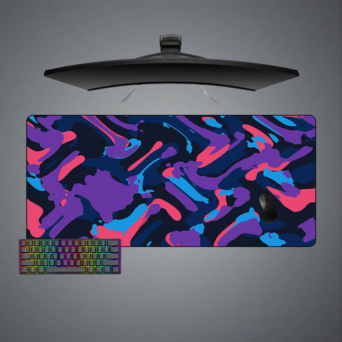 Purple Blue Camouflage Design XXL Size Gaming Mouse Pad