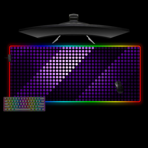 Purple Dots Design XXL Size RGB Light Gaming Mouse Pad