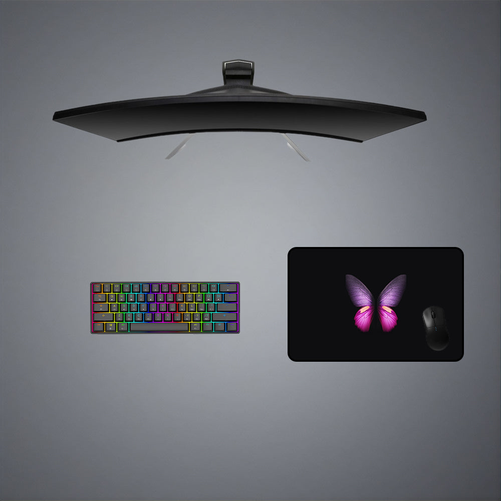 Purple Pink Butterfly Design M Size Mouse Pad